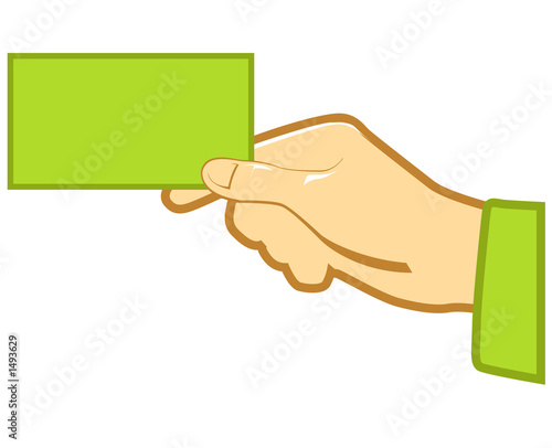 holding blank business card