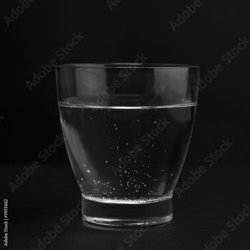 glass of water (black background)