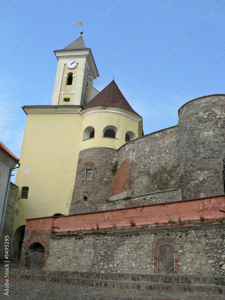 castle yard with clocktower