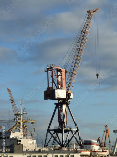 crane at a cargo harbor in russia