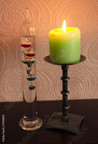 candle and thermometer