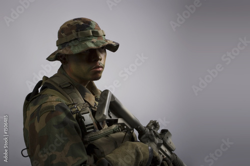 army soldier looking