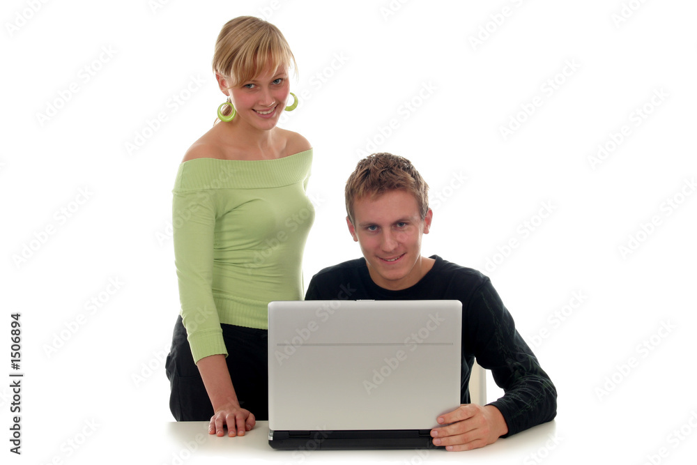 couple using laptop computer