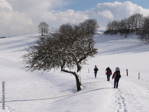 family in the snow