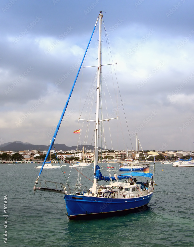 blue sailboat