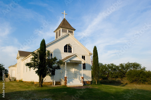 Slika na platnu old american pioneer country church