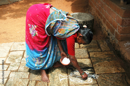 india: rice preparation photo