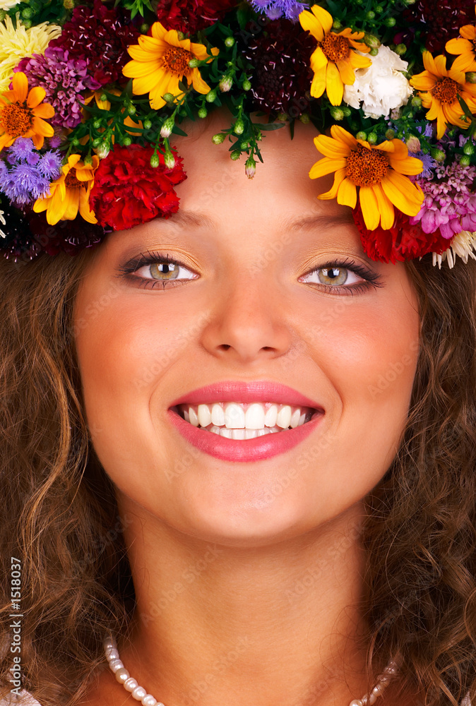 woman with flowers woman with flowers