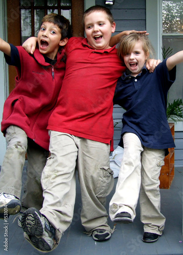 three kids playing