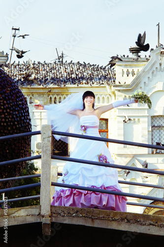 happy young bride photo