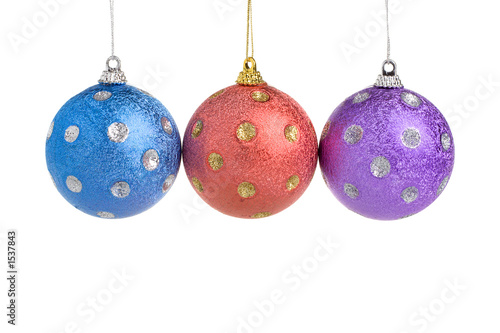 three christmas balls