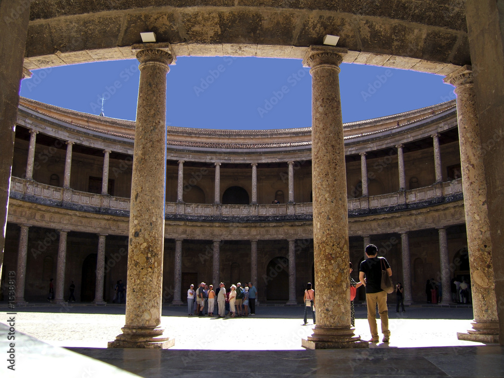 palais de charles quint, à l'alhambra de grenade Stock Photo Adobe Stock