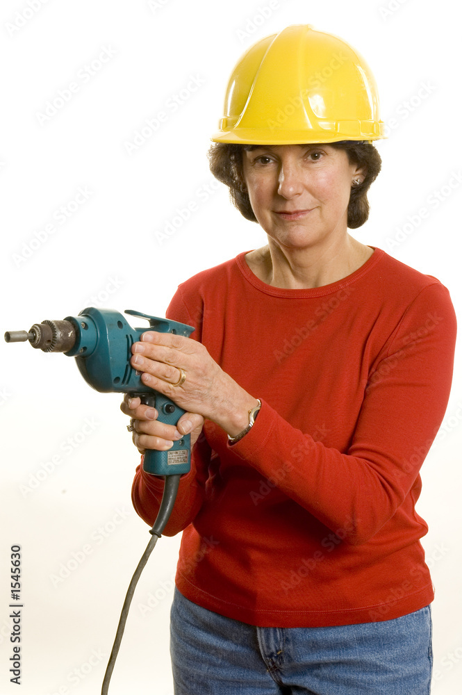 woman with electric drill woman with electric drill