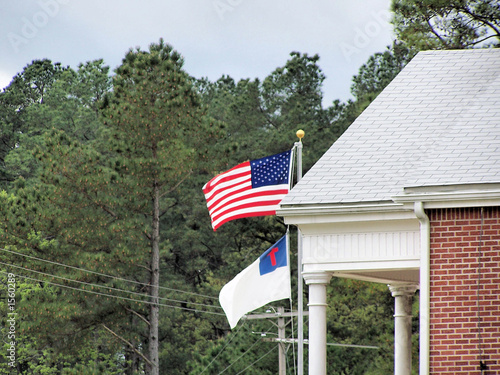 church & flags