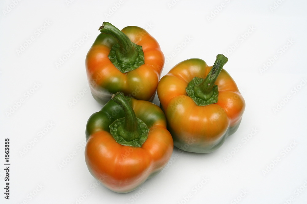 three ripe peppers