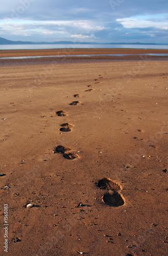 footprints on beach