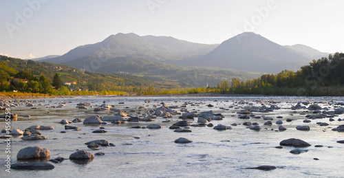 sunset on a river