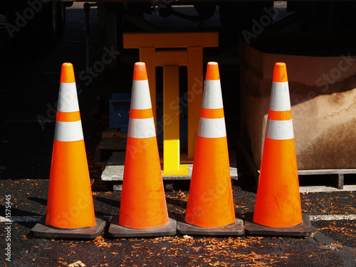 warning cones four