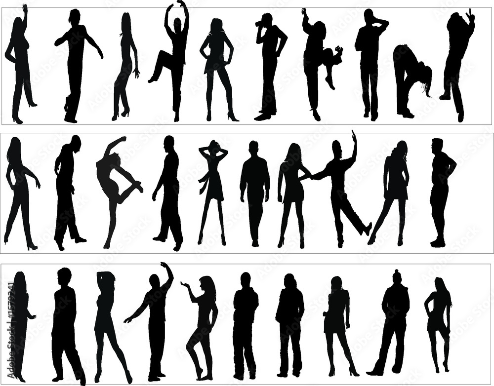 silhouettes man and women, illustration