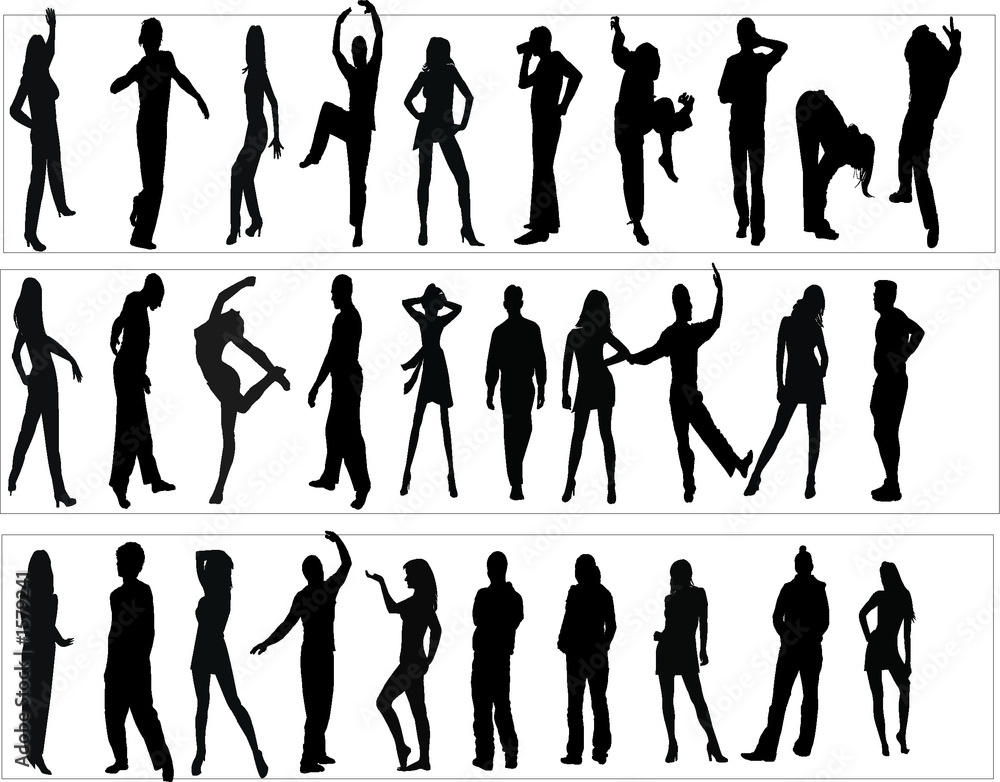 silhouettes man and women, illustration silhouettes man and women, illustration