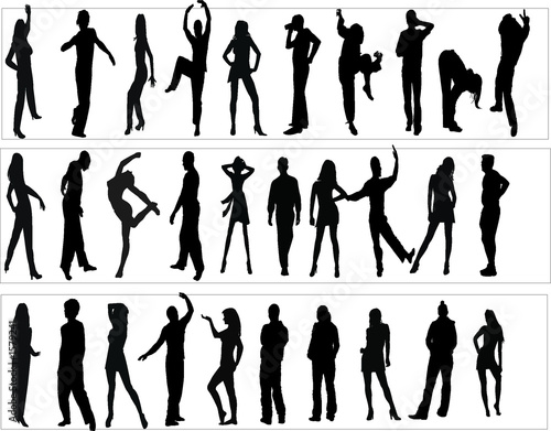 silhouettes man and women, illustration photo