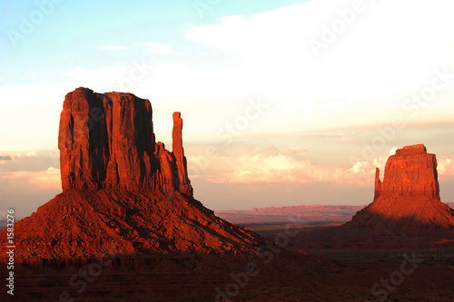 west and east mittens at sunset, monument valley © Albo