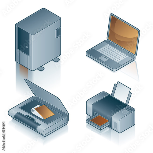 design elements 44a. computers icons set