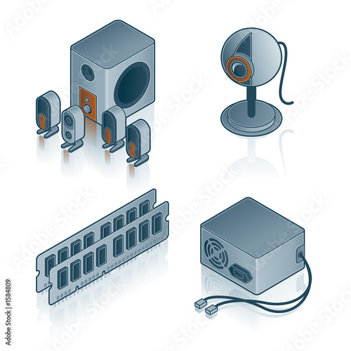 design elements 44d. computers icons set