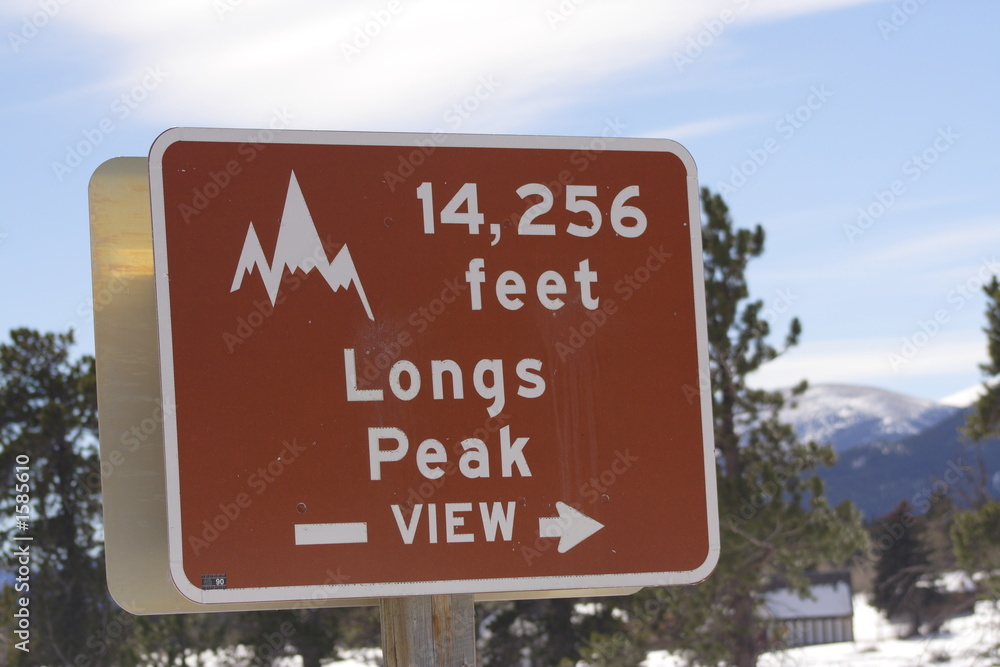 longs peak sign