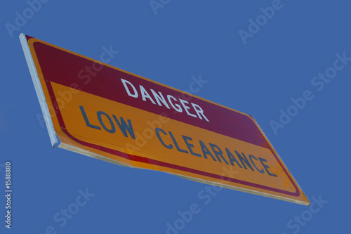 Plakat danger low clearance