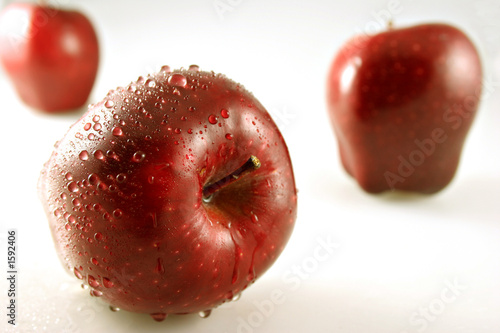 three apples with shallow depth of field