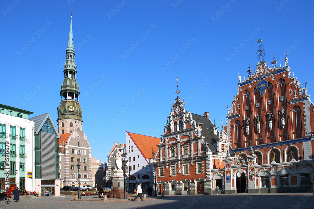 Obraz premium riga, the town hall area