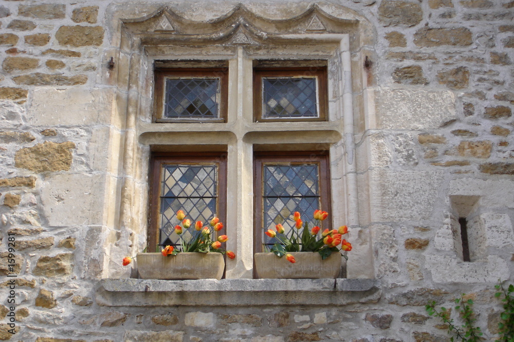 fenêtre d'une belle demeure de carennac (quercy-lo