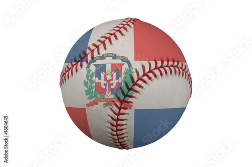 baseball with the dominican republic flag photo