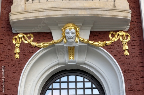 window - golden, white and brown