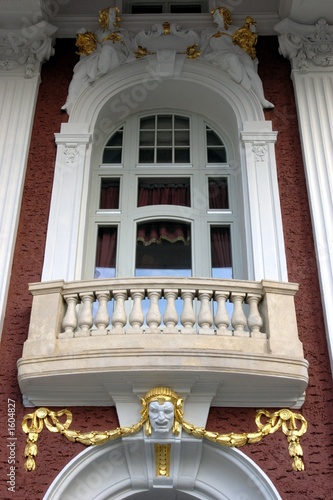 window - golden, white and brown