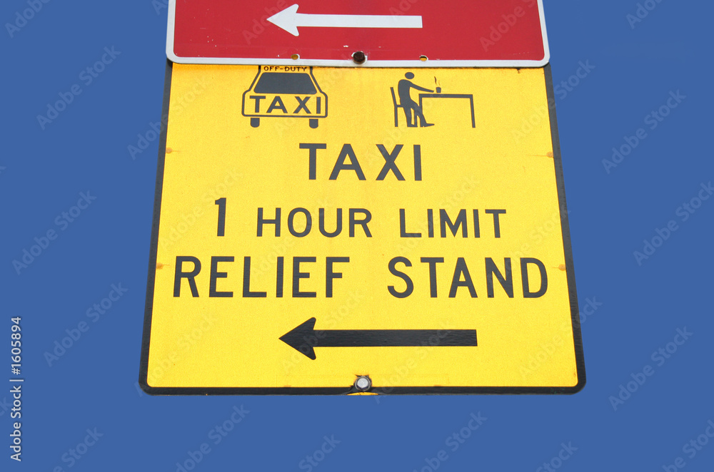 Fototapeta premium taxi relief stand sign