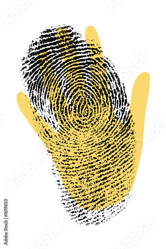 biometric security hand with finger print
