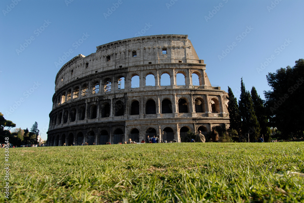 colosseum and green lawn