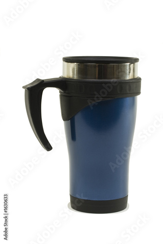 stainless steel mug painted blue