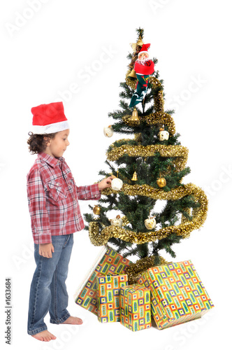 adorable boy in christmas photo