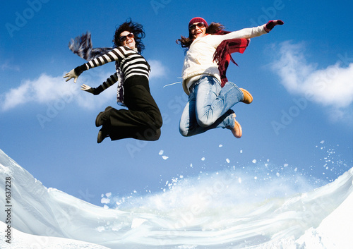 snow jump together