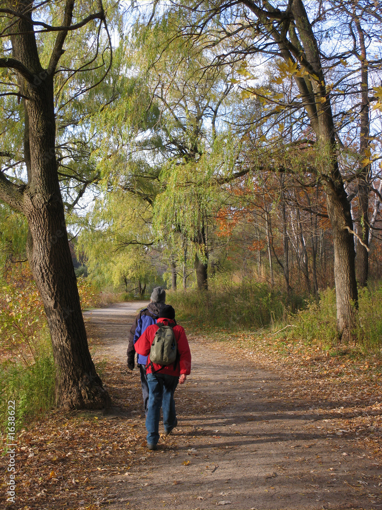 fall hikers