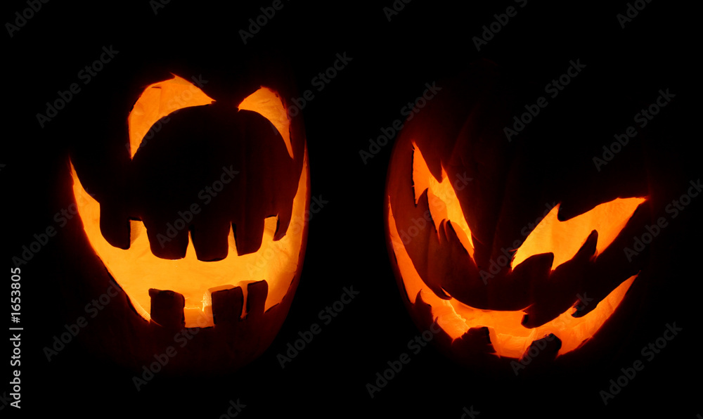 two jack-o-lanterns