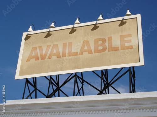 vintage billboard with the word available