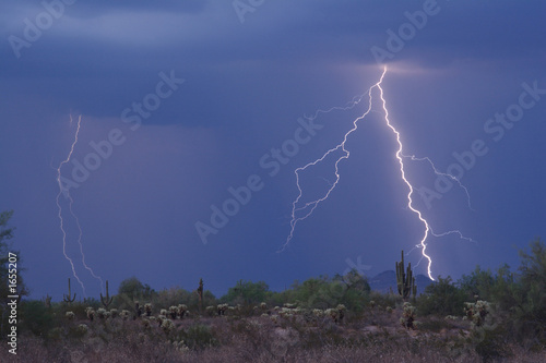 lightning striking the high desert