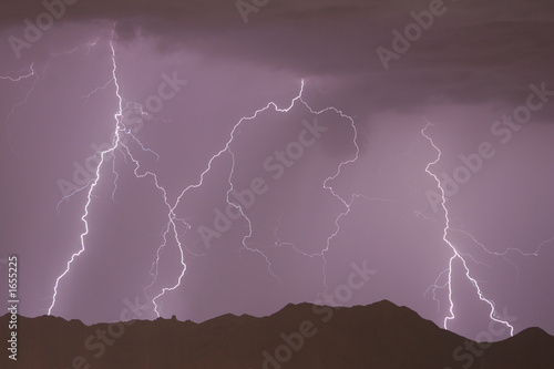 lightning thunderstorm over the mountains