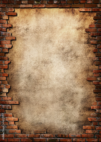 brick wall grungy frame