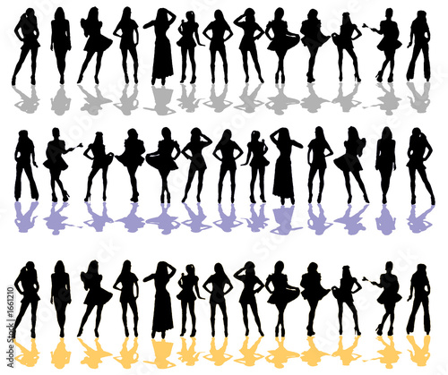 women silhouette color