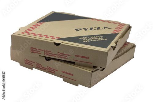 two pizza boxes